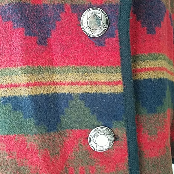 Vtg Miss New Yorker Southwestern Blanket Jacket - Picture 3 of 14